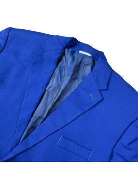 NEW MTailor Men's Bespoke Custom Polyester Blend 2-Button Blazer Blue • 52R